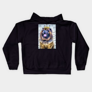 Chow Chow with Crown Kids Hoodie